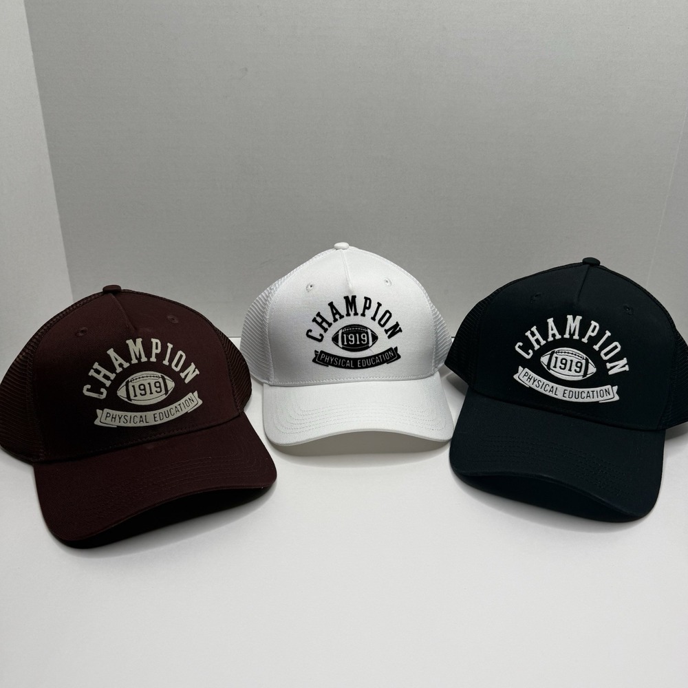 Champion 1919 Physical Education Trucker Hat Bundle 3 Snapback CS7-3036
